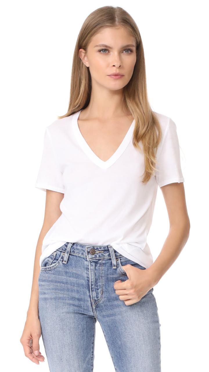 Veronica Beard Jean Cindy V Neck High Low Tee