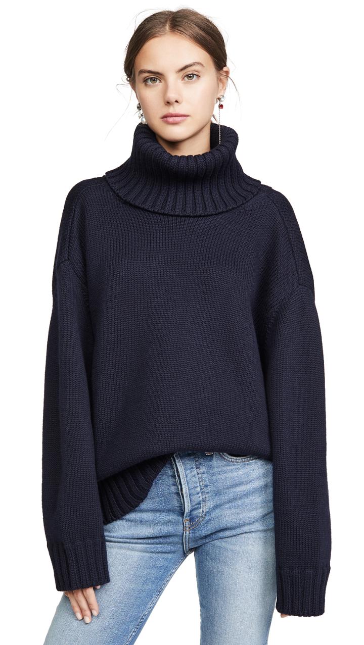 Monse Open Back T Neck Sweater