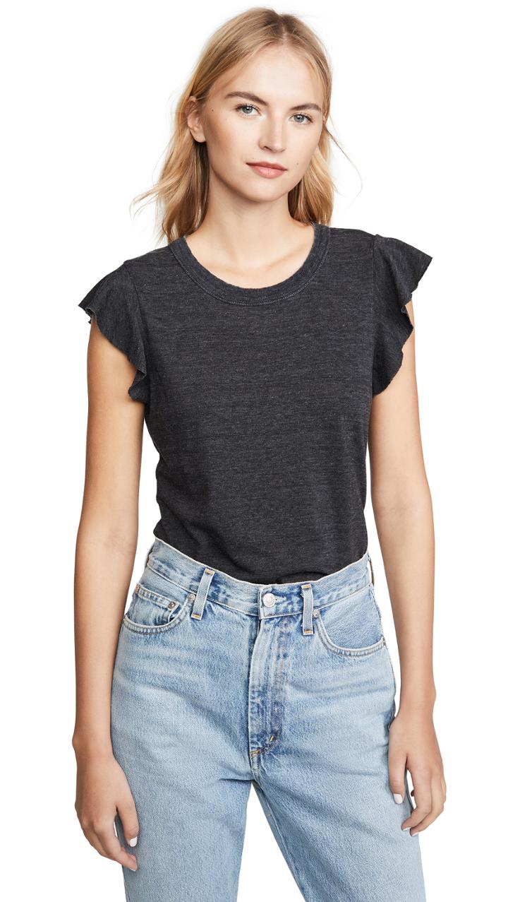 Chaser Flutter Sleeve Crew Neck Tee