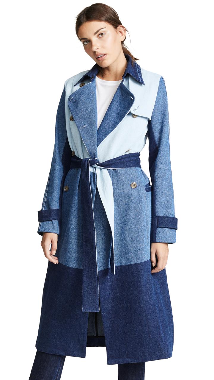 Ksenia Schnaider Denim Patchwork Coat