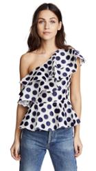 Prabal Gurung Polka Dot One Shoulder Top