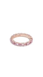 Suzanne Kalan 18k Rose Gold Rainbow Pink Sapphire Baguettes Ring