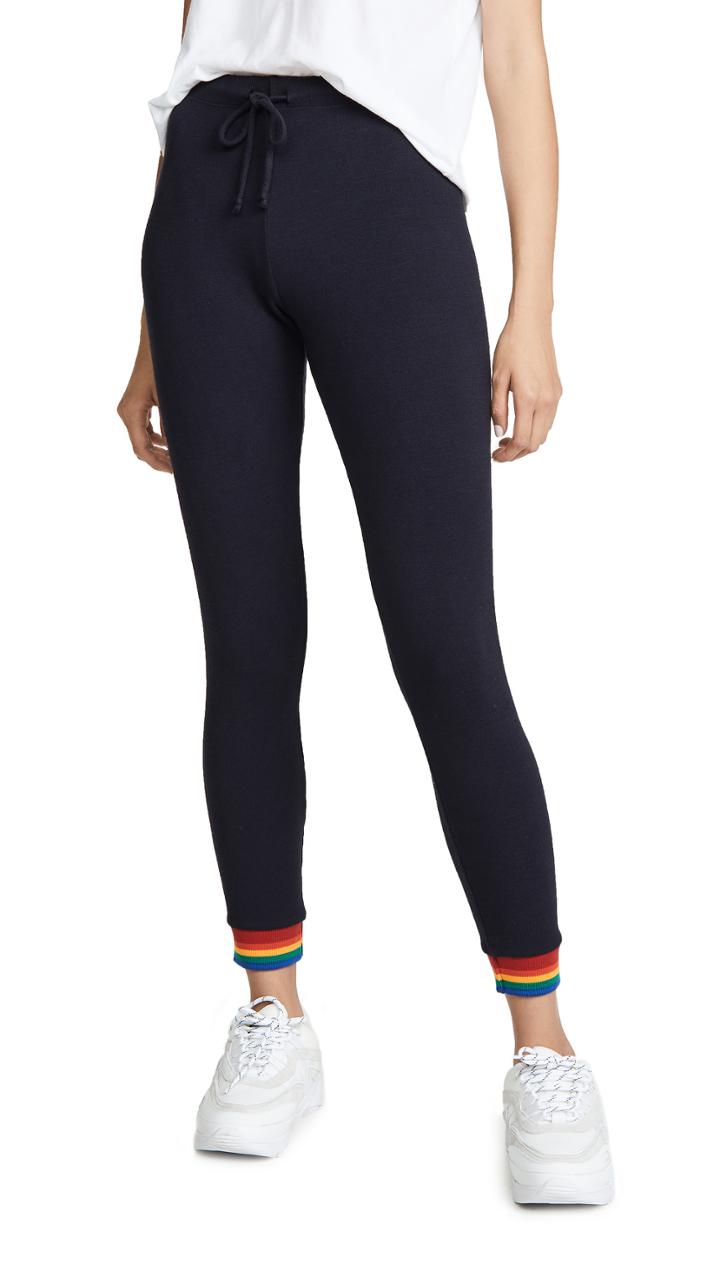 Monrow Skinny Sweats With Rainbow Cuffs