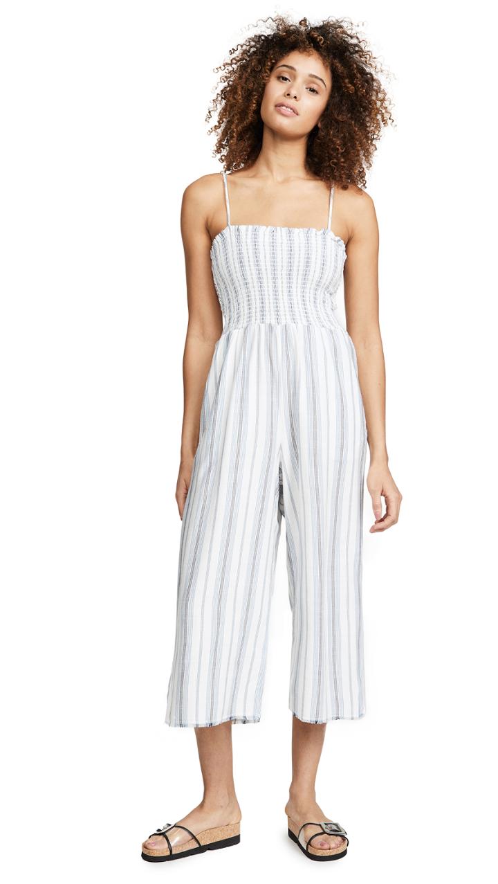 Bella Dahl Smocked Crop Wide Leg Jumpsuit