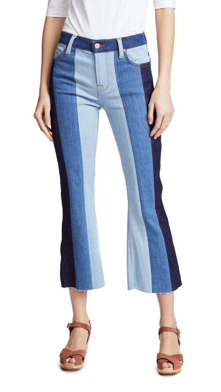 Sjyp Unbalanced Bottom Cut Denim Skirt