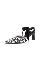 Area Crystal Piping Kitten Heels
