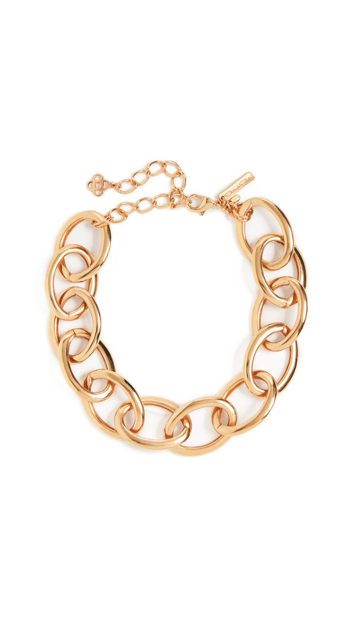 Oscar De La Renta Oversized Chain Link Necklace
