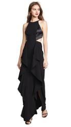 Halston Heritage High Neck Cutout Gown