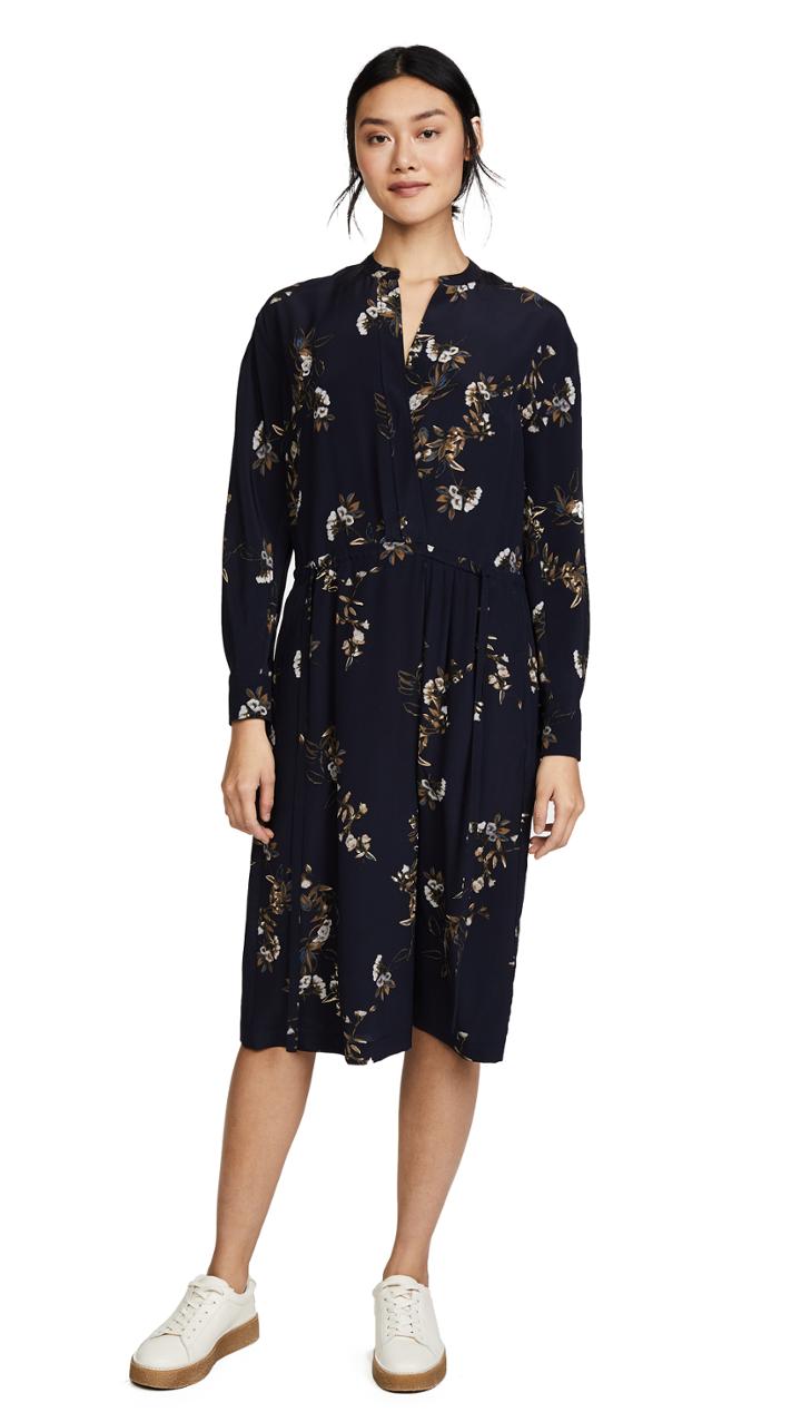 Vince Elastic Waist Shirtdress