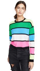 One By Threads Of Prvlg One By Striped Cashmere Crew Sweater