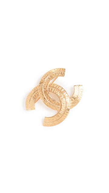 What Goes Around Comes Around Chanel Gold Layerd Cc Pin