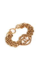 What Goes Around Comes Around Chanel Gold Ridged Cc Bracelet