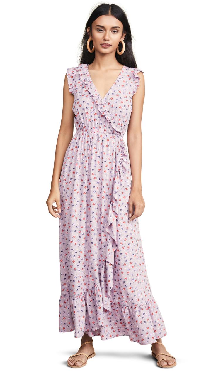 Madewell Ruffle Edged Wrap Maxi Dress