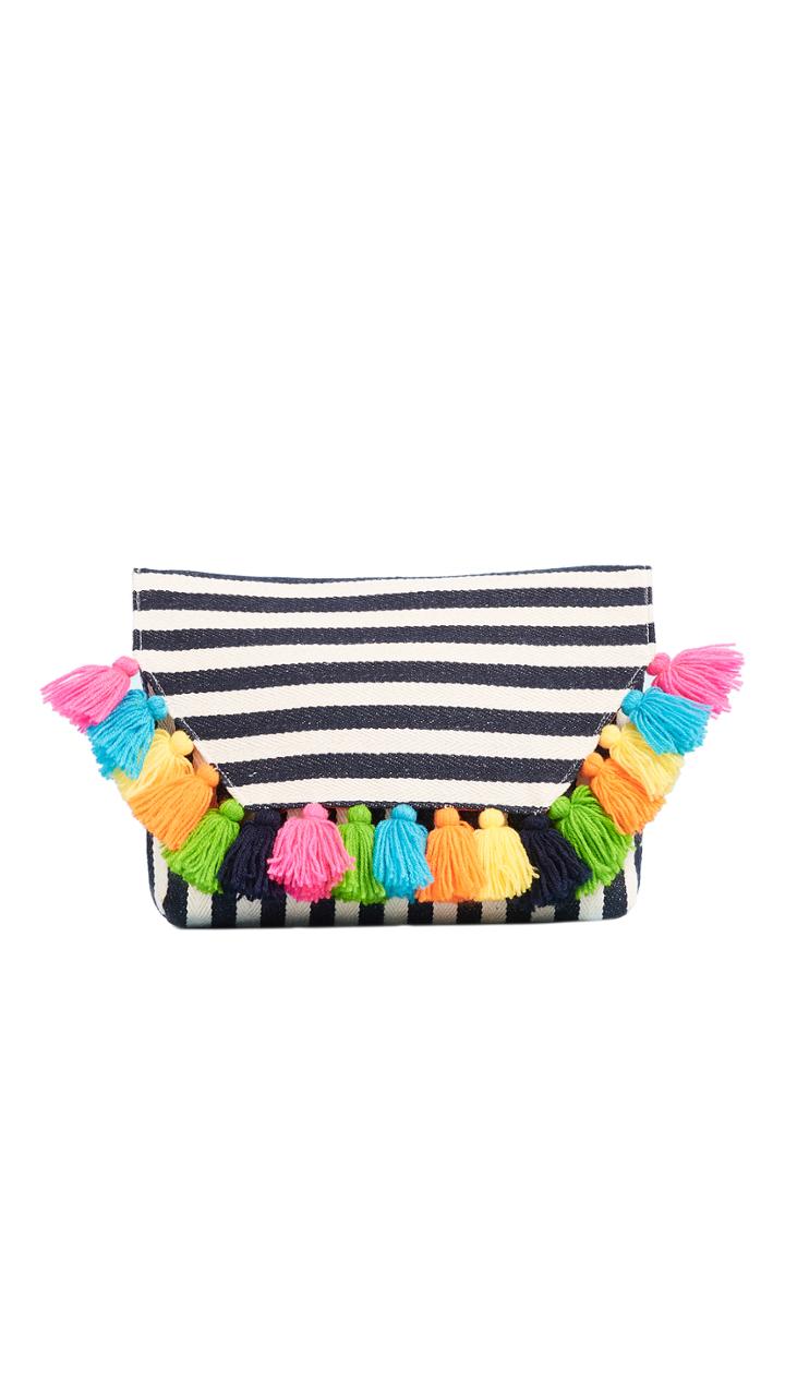 Jadetribe Valerie Foldover Clutch Multi Tassel