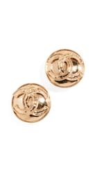 What Goes Around Comes Around Chanel Gold Cc On Round Earrings