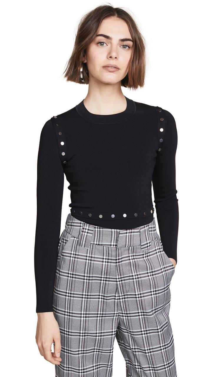 Alexander Wang Crew Neck Sweater With Splittable Waist