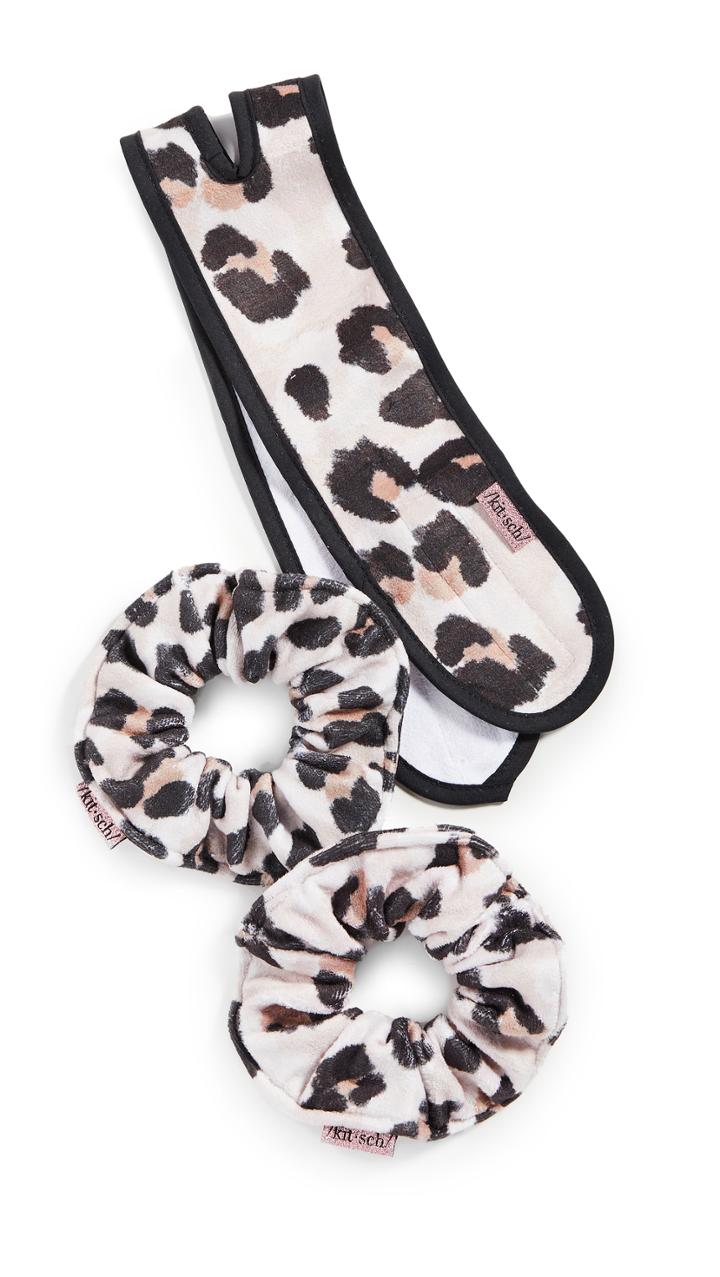 Kitsch Leopard Scrunchies And Headband Set