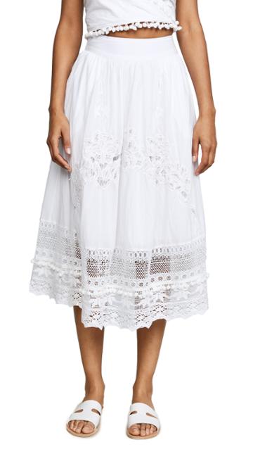 Place Nationale Lace Midi Skirt