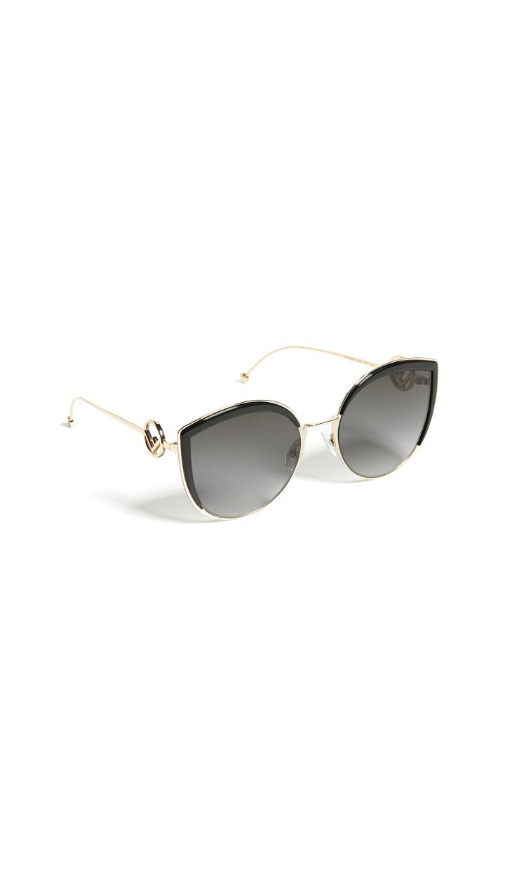 Fendi Round Slight Cat Eye Sunglasses