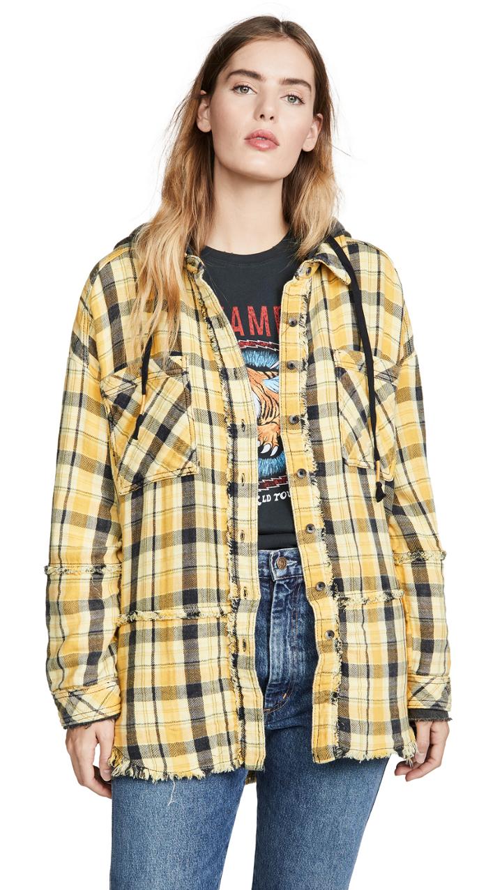 Free People Calico Basin Plaid Button Down
