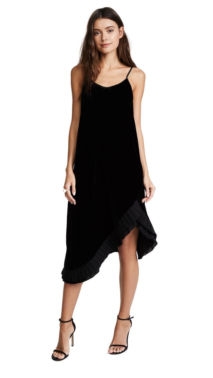 Clu Pleat Trimmed Velvet Dress