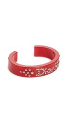 What Goes Around Comes Around Dior Red Acrylic Cuff Narrow Bracelet