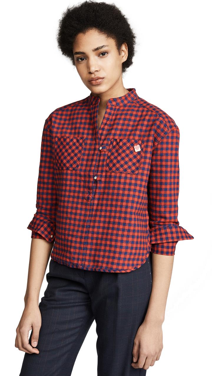 Scotch Soda Maison Scotch Loose Checked Top