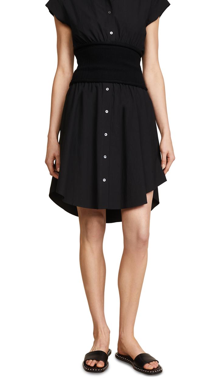 T By Alexander Wang Skirt With Rib Combo