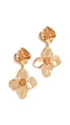 Oscar De La Renta Flower Drop Earrings