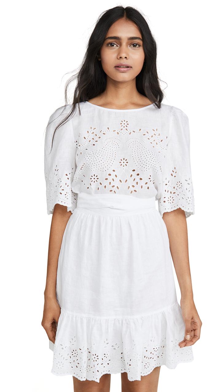La Vie Rebecca Taylor Short Sleeve Sarcelle Dress