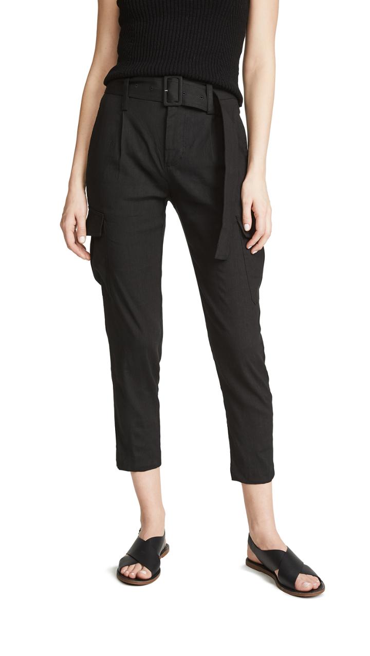 Vince Belted Linen Pants