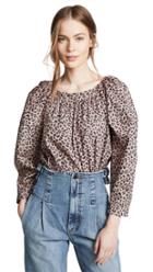 La Vie Rebecca Taylor Long Sleeve Ocelot Top
