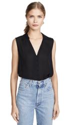 L Agence Tanya Button Loop Blouse