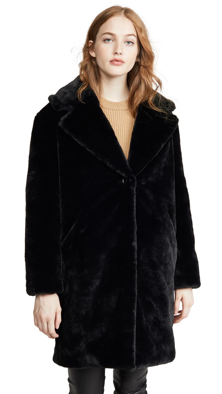 Adrienne Landau Faux Fur Tailored Jacket