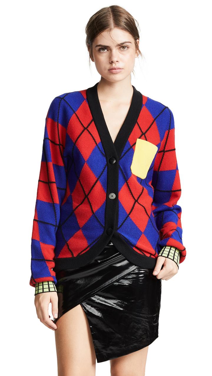 Versace Argyle Cardigan