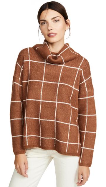 Line Dot Check Sweater