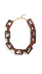 Kenneth Jay Lane Wooden Square Link Necklace