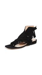 Sergio Rossi Fringe Flat Sandals