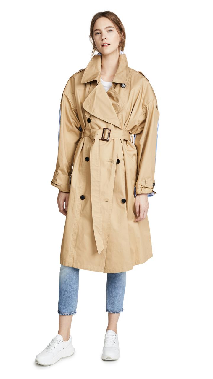 Pushbutton Combo Trench Coat