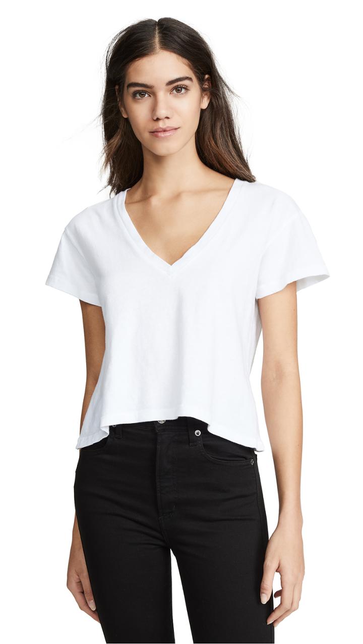 Lna Essential Sparks V Neck Tee