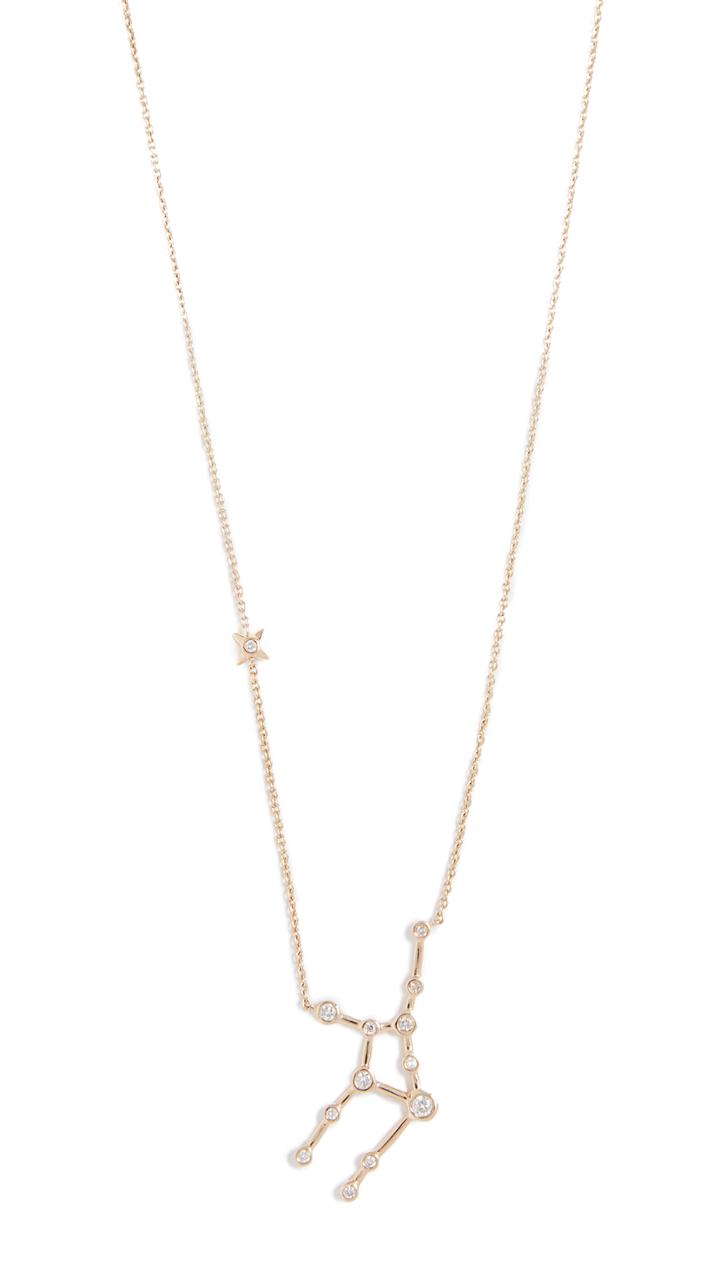 Lulu Frost 14k Gold Virgo Necklace With White Diamonds