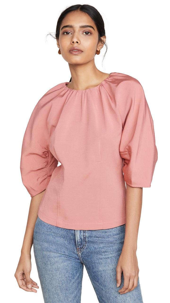 Rebecca Taylor Short Sleeve Ottoman Top