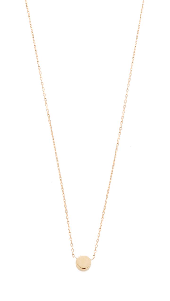 Adina Reyter 14k Gold Super Tiny Disc Necklace