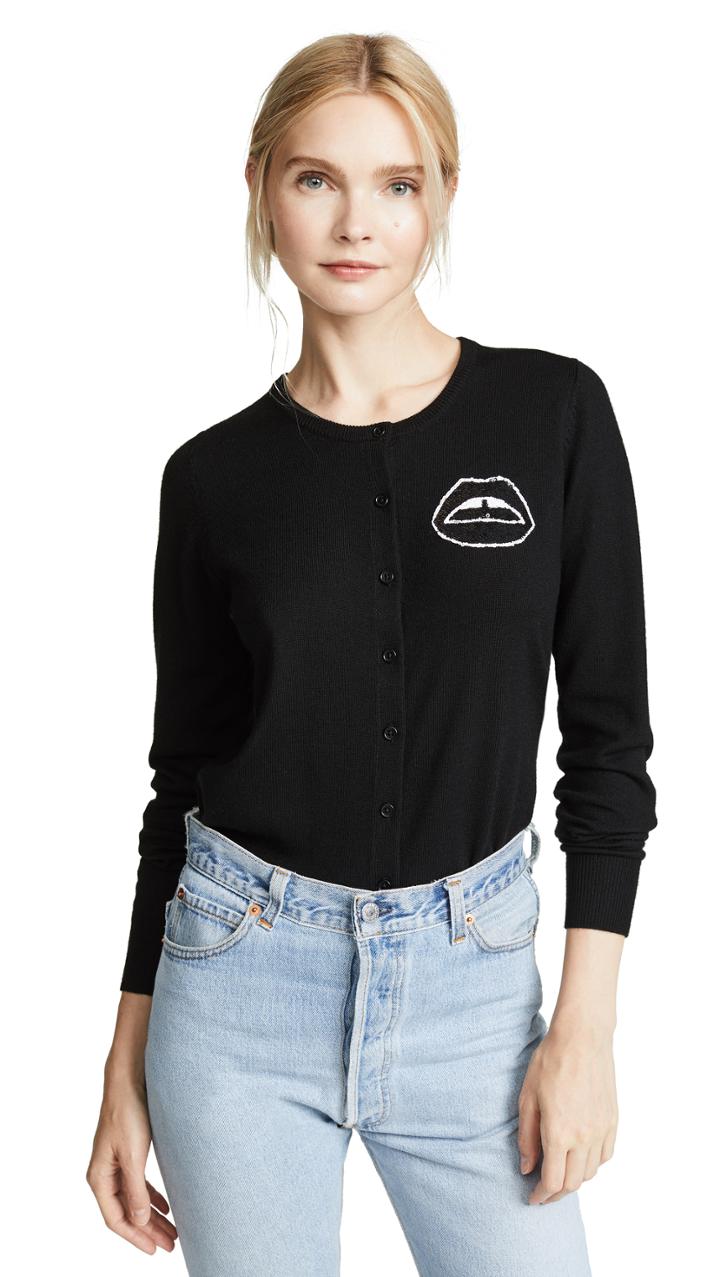 Markus Lupfer April Sequin Lip Cardigan