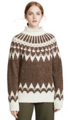Frame Alpaca Fair Isle Mock Neck Sweater