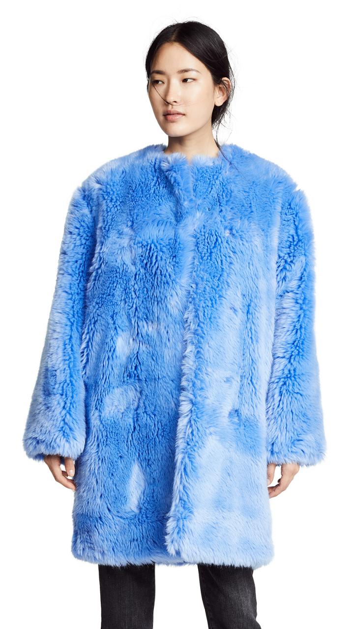 Msgm Faux Fur Long Coat