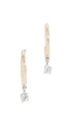Adina Reyter 14k Diamond Charm Huggie Hoop Earrings