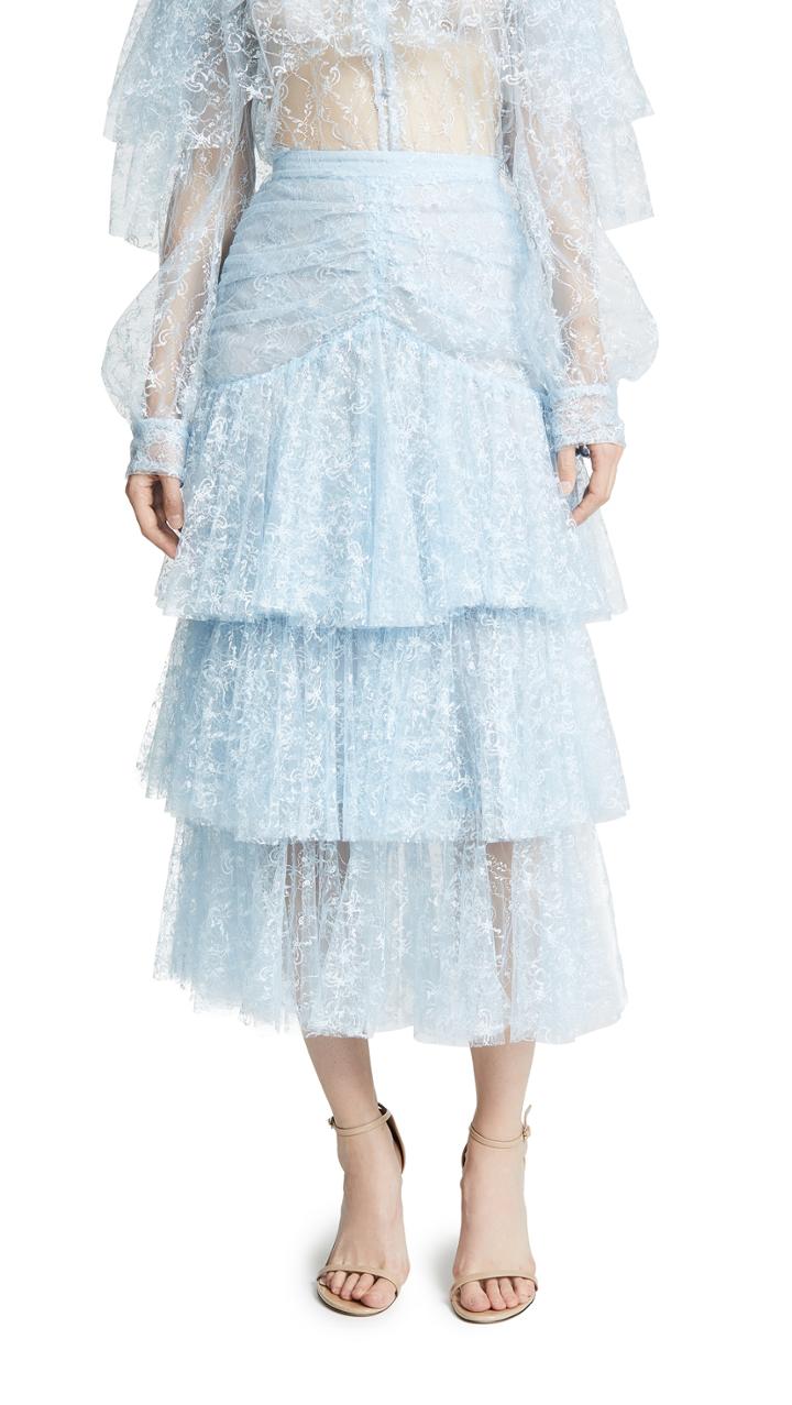 Rodarte Tiered Lace Skirt