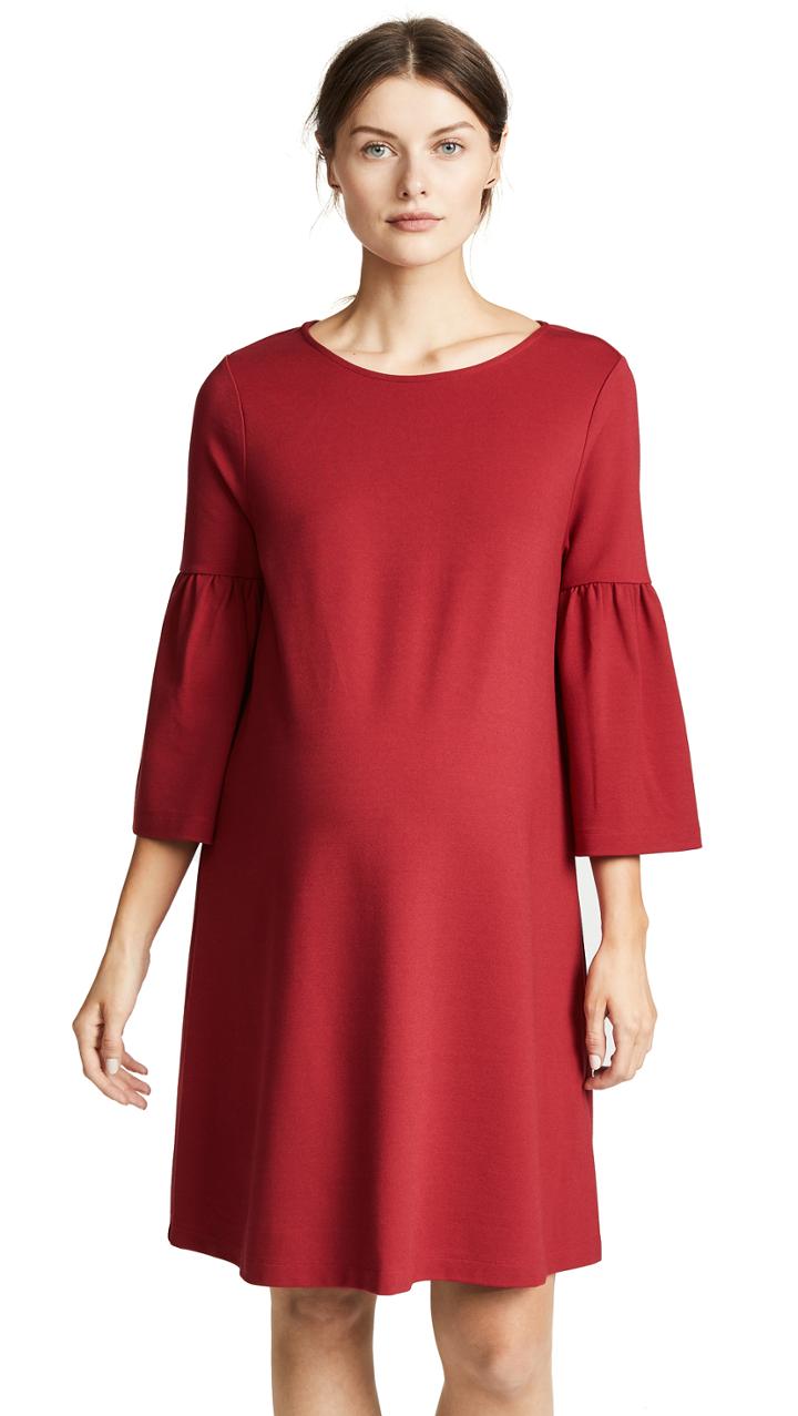 Ingrid Isabel Ponte Bell Sleeve Maternity Dress