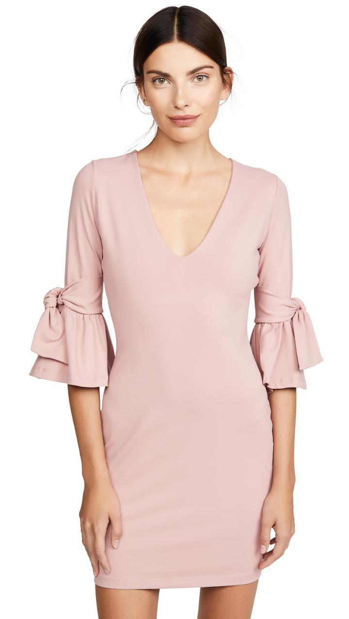 Susana Monaco Tied Elbow Frill Sleeve Dress